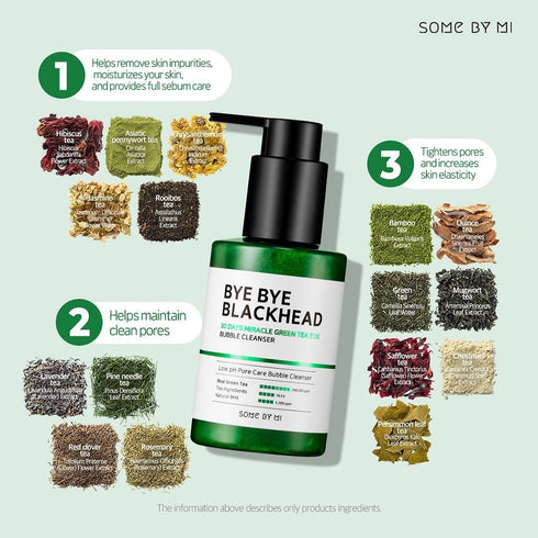 SOME BY MI - Bye Bye Blackhead 30 Days Miracle Green Tea Tox Bubble Cleanser